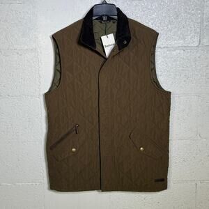 Barbour Men's Shoveler Quilted Gilet Vest - Dark Sand medium $215